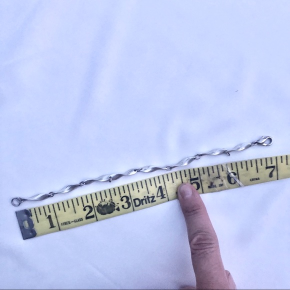 SILVER BRACELET Twisted Wave Links NEW - Picture 4 of 4